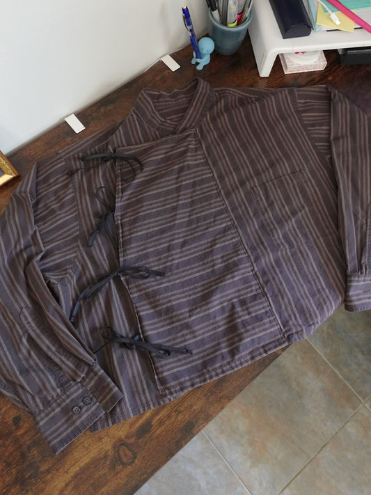 Asymmetrical Wrap Tie Shirt