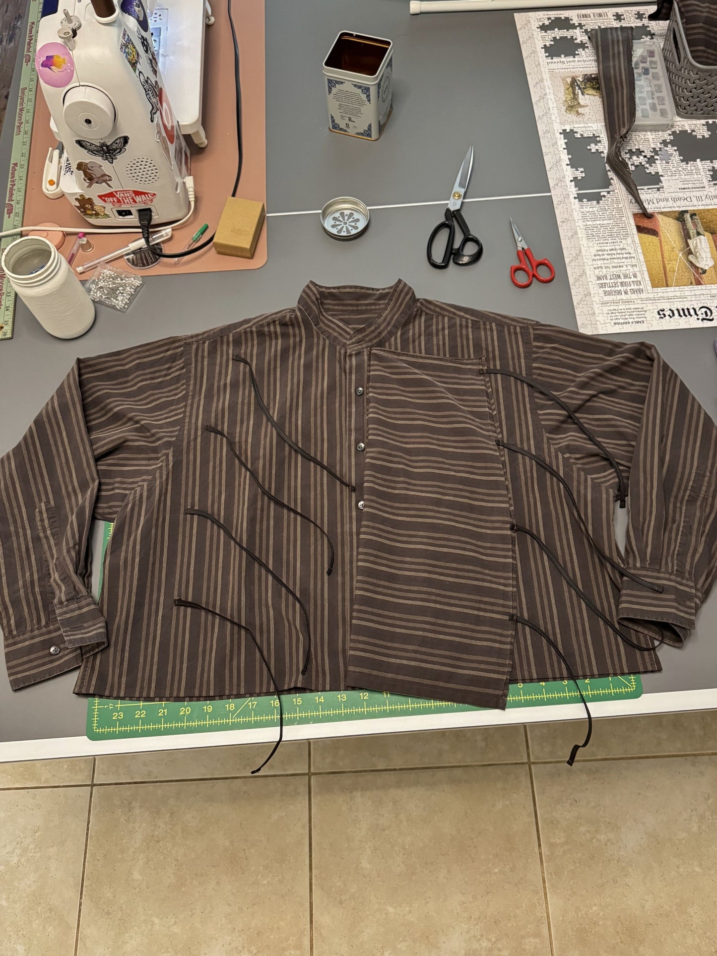 Asymmetrical Wrap Tie Shirt