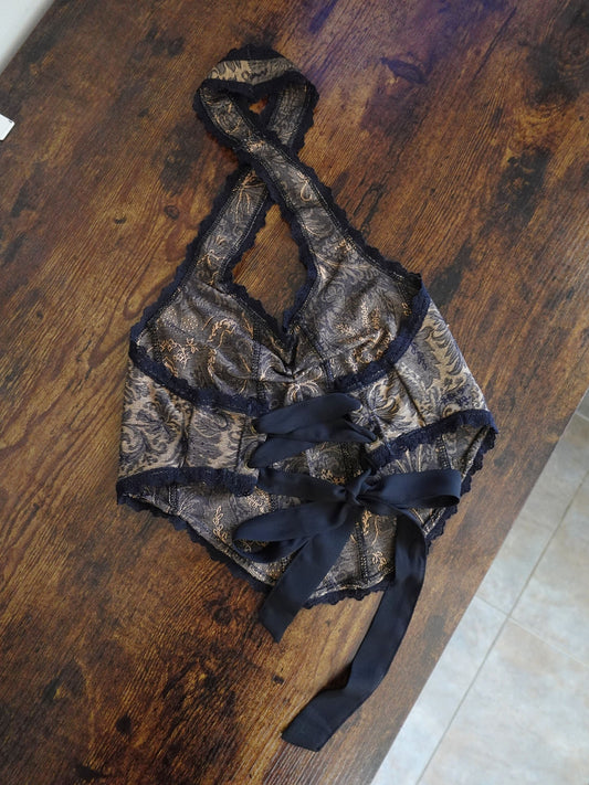 Gold Lace Halter Top