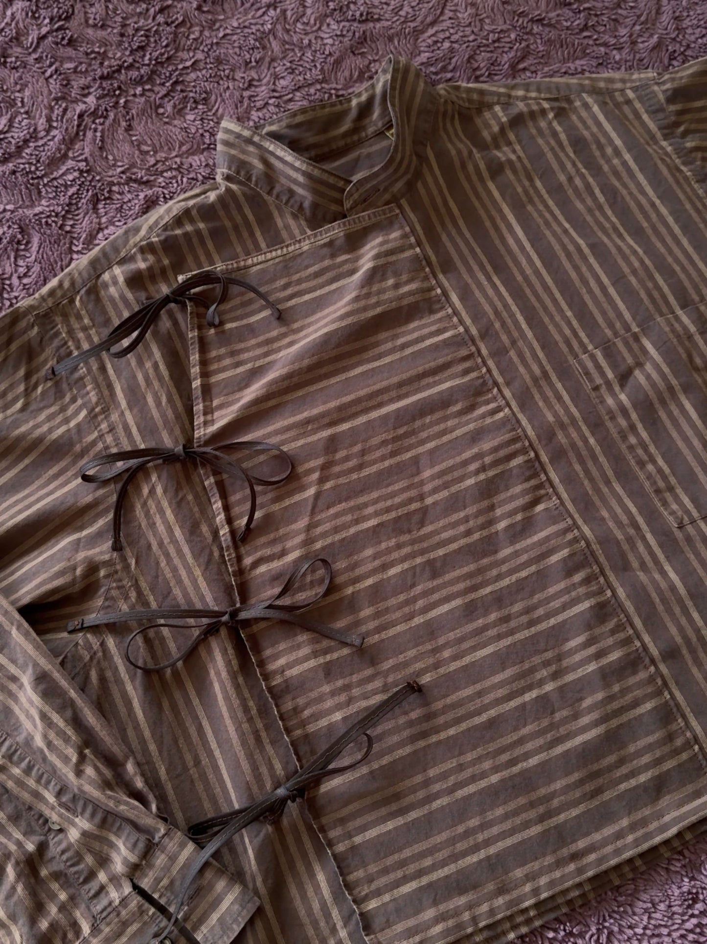 Asymmetrical Wrap Tie Shirt