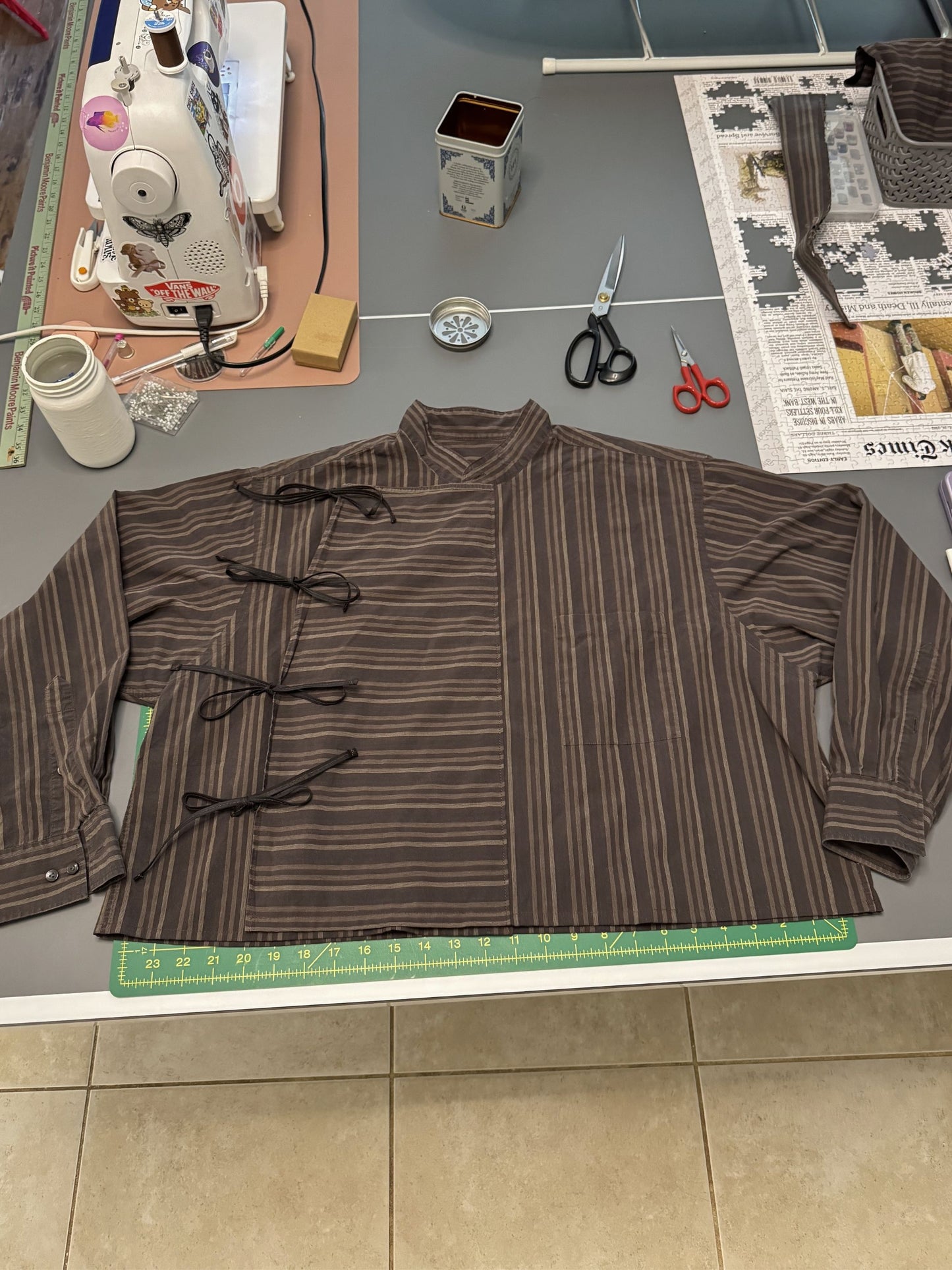 Asymmetrical Wrap Tie Shirt