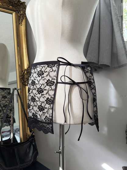The Lucia Wrap Skirt - Noir Lace