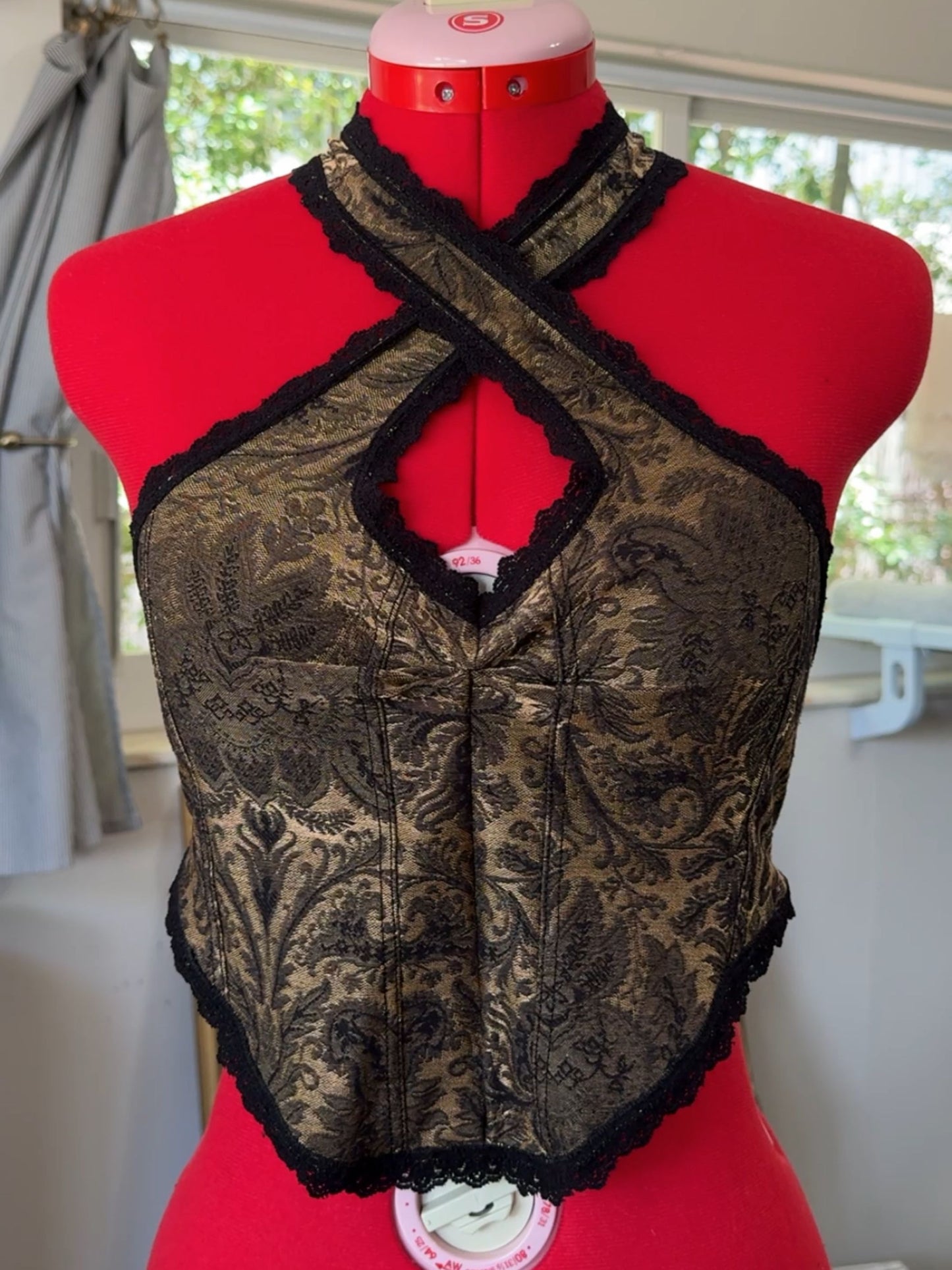 Gold Lace Halter Top