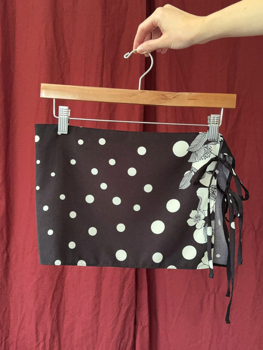 The Lucia Wrap Skirt - Noir Dot