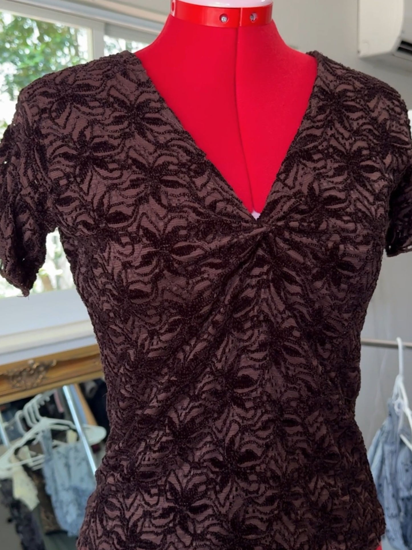 Cocoa Floral Top