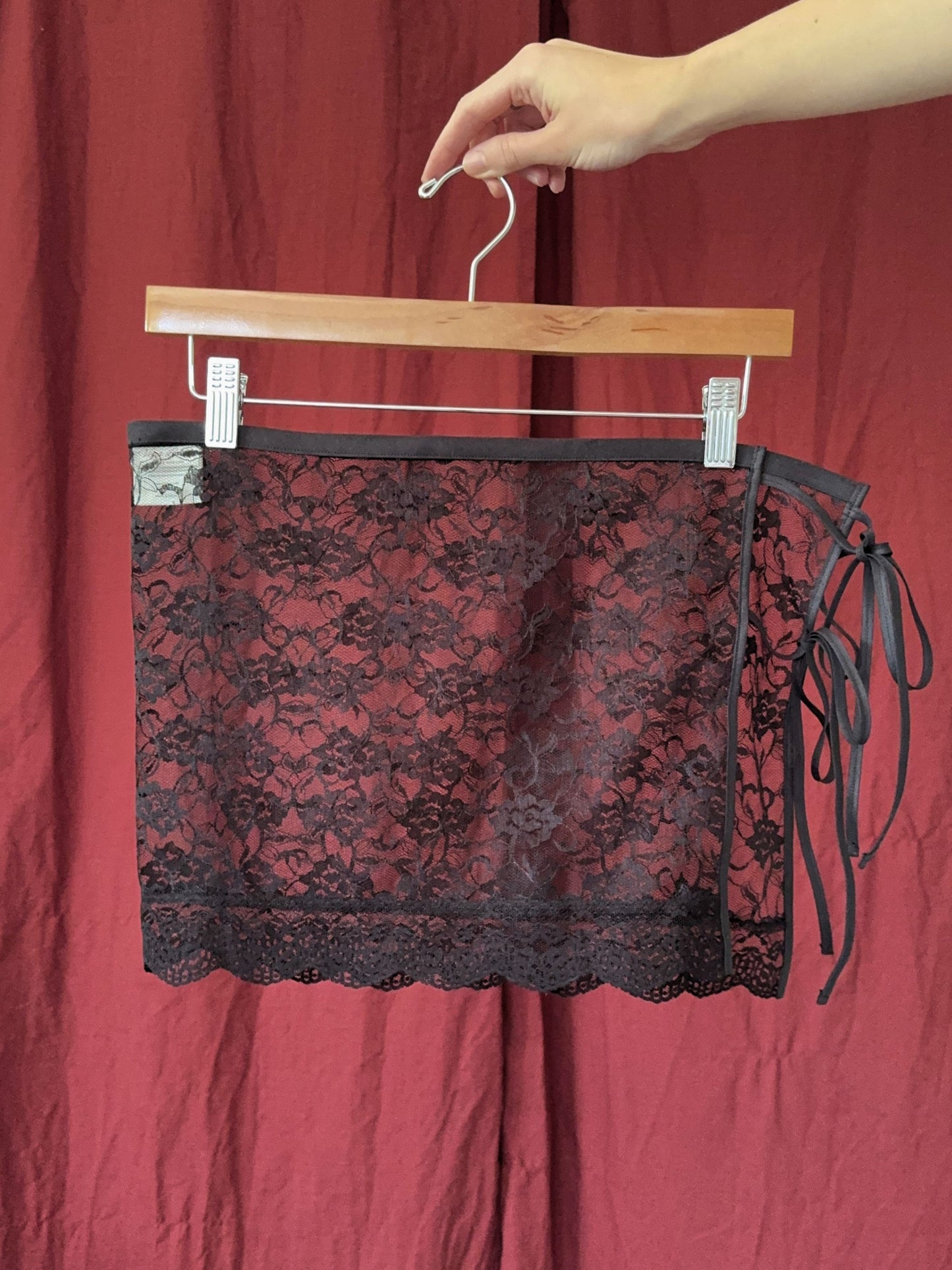 The Lucia Wrap Skirt - Noir Lace